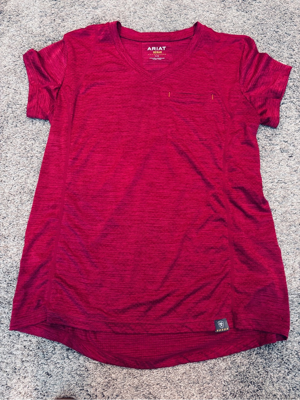 Ariat Rebar women’s dark red short sleeve shirt size large